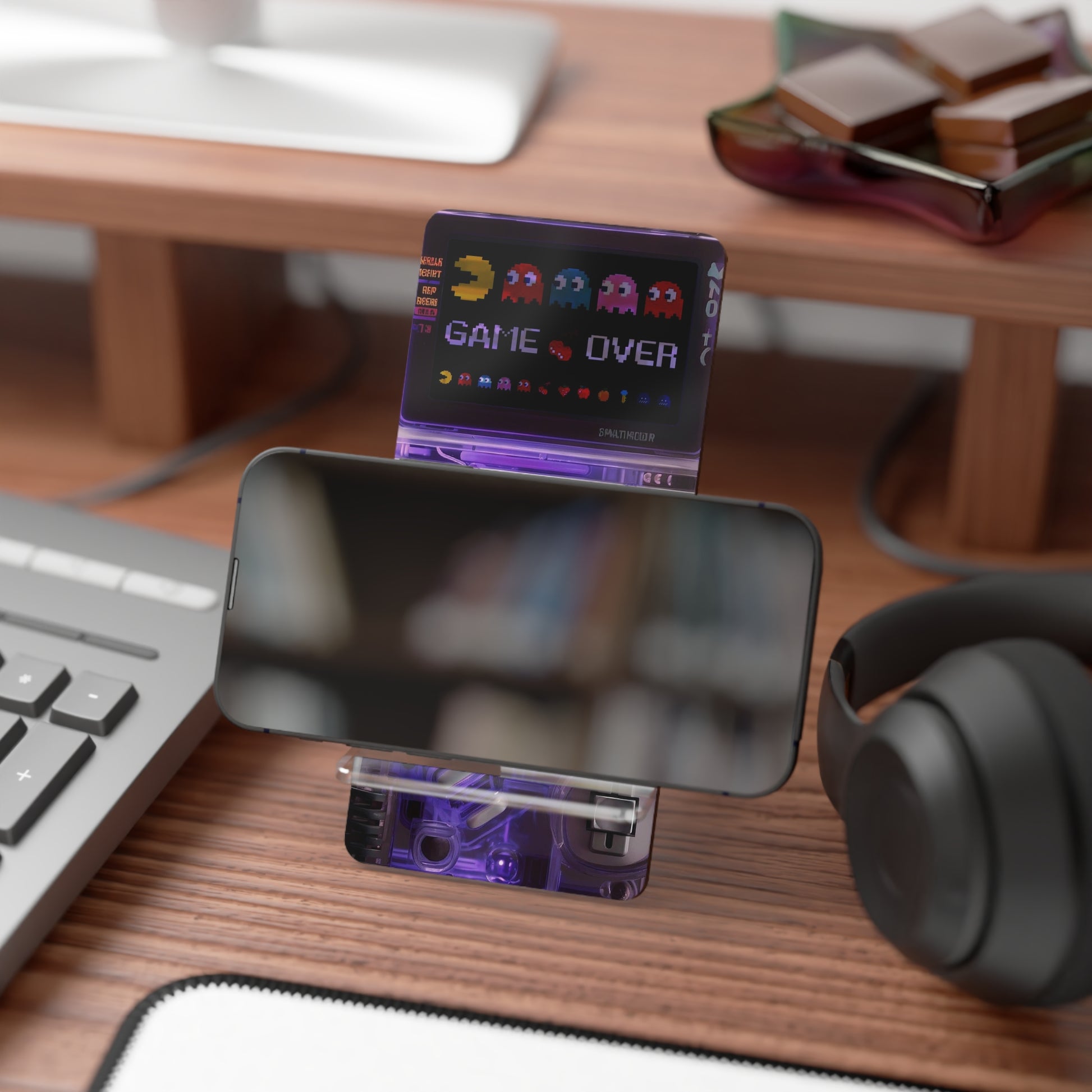 Retro Game Controller Smartphone Stand - 'GAME OVER' Design