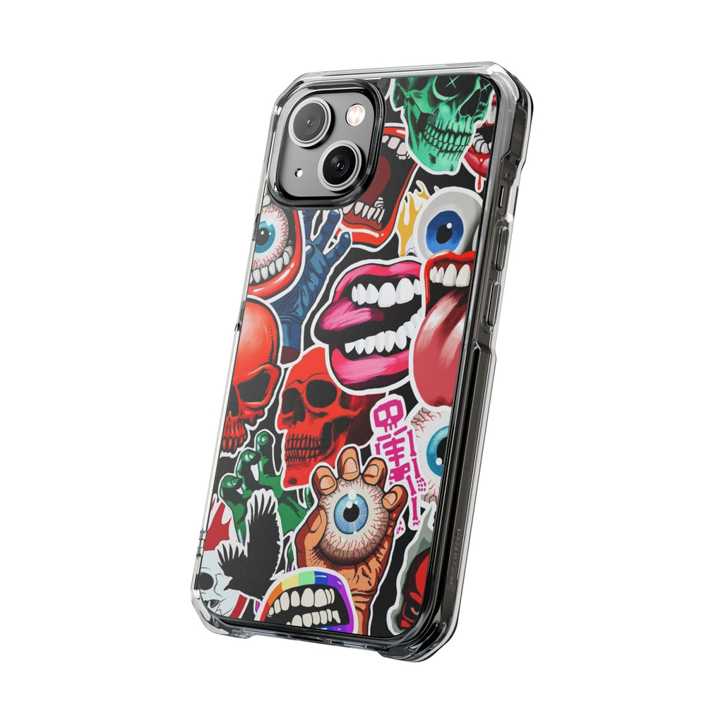 Vibrant Shockproof Phone Case - Eye-Catching Designs with Skulls and Stickers