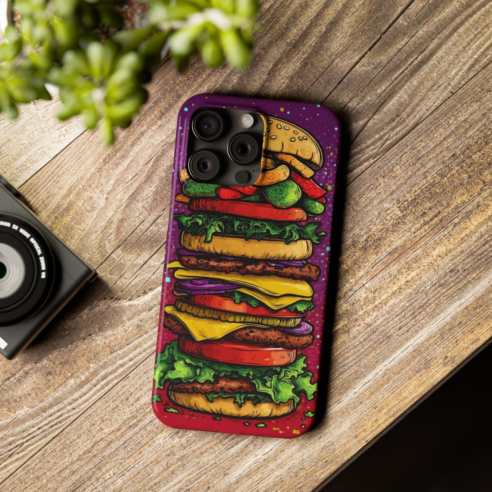 Giant hamburger slim phone case