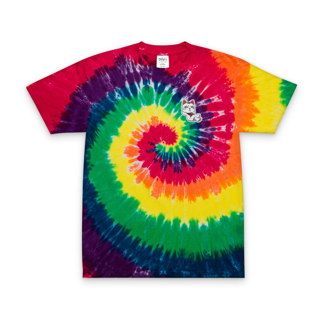 Tie-Dye T-Shirt with Embroidery JapCat Design
