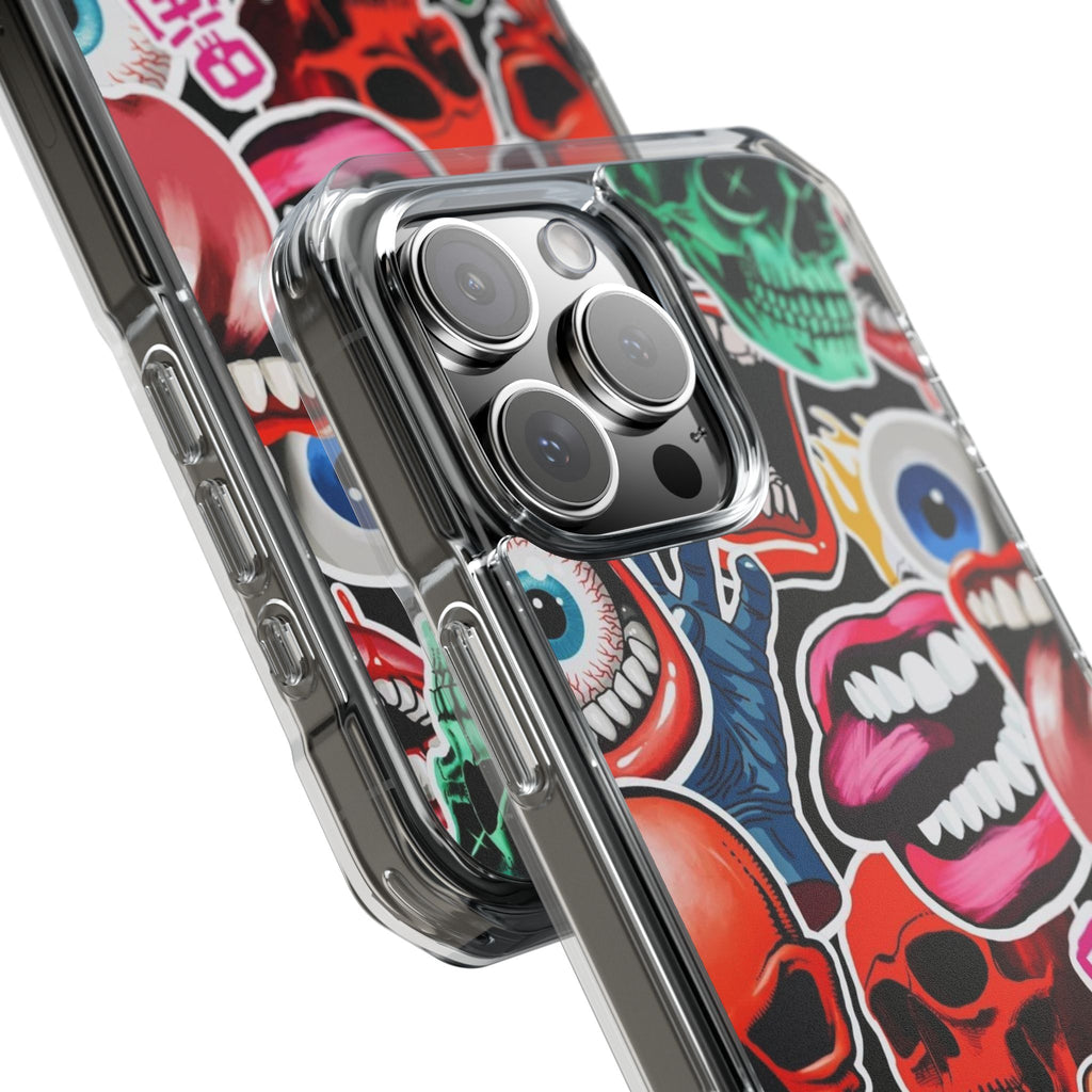 Vibrant Shockproof Phone Case - Eye-Catching Designs with Skulls and Stickers