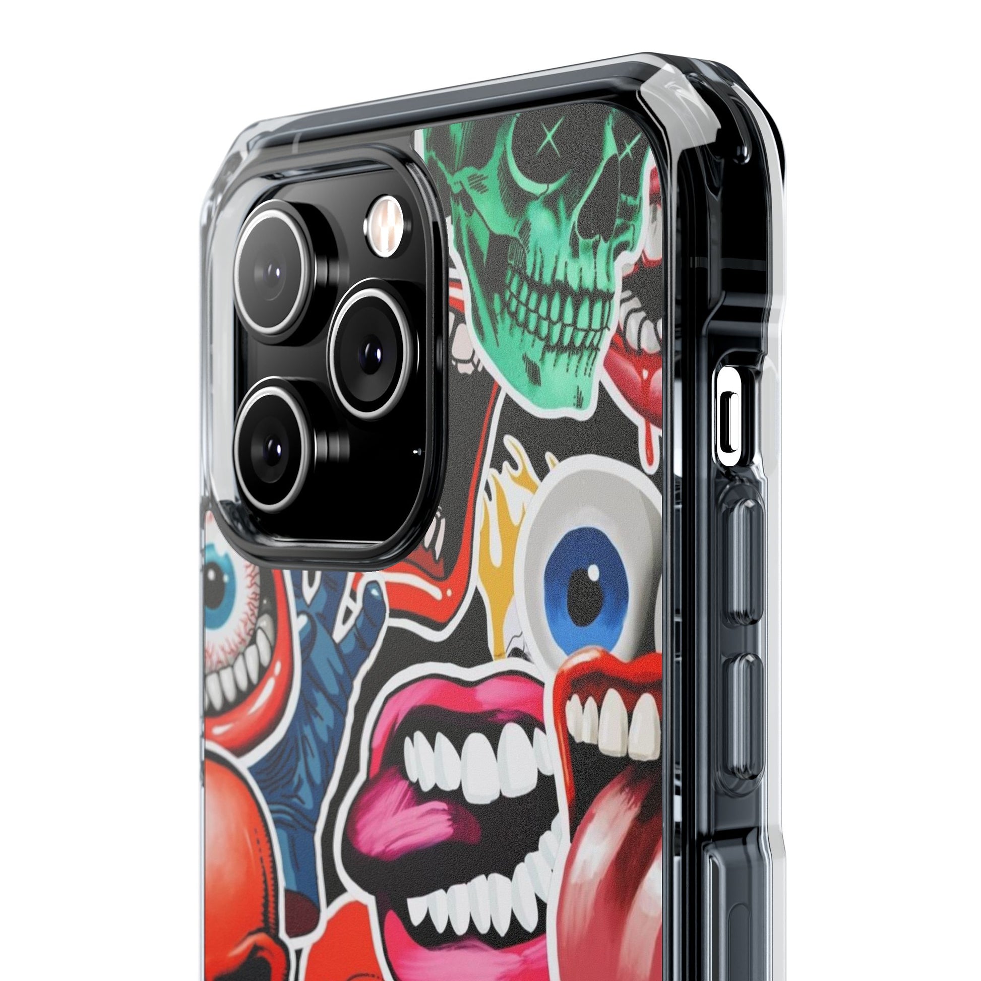 Vibrant Shockproof Phone Case - Eye-Catching Designs with Skulls and Stickers