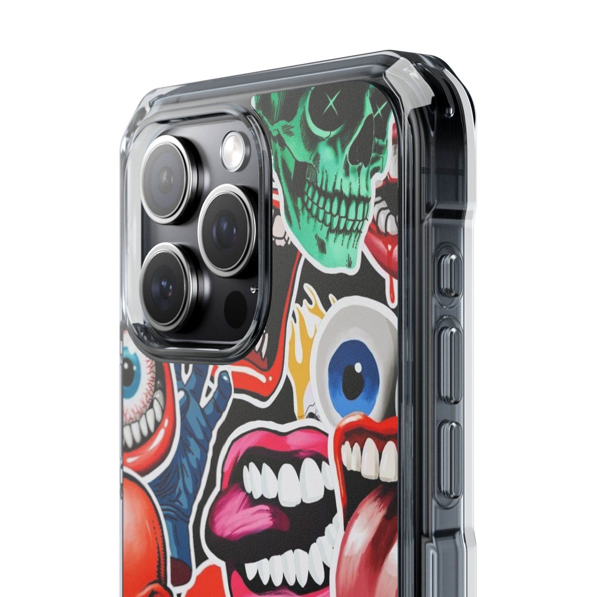 Vibrant Shockproof Phone Case - Eye-Catching Designs with Skulls and Stickers