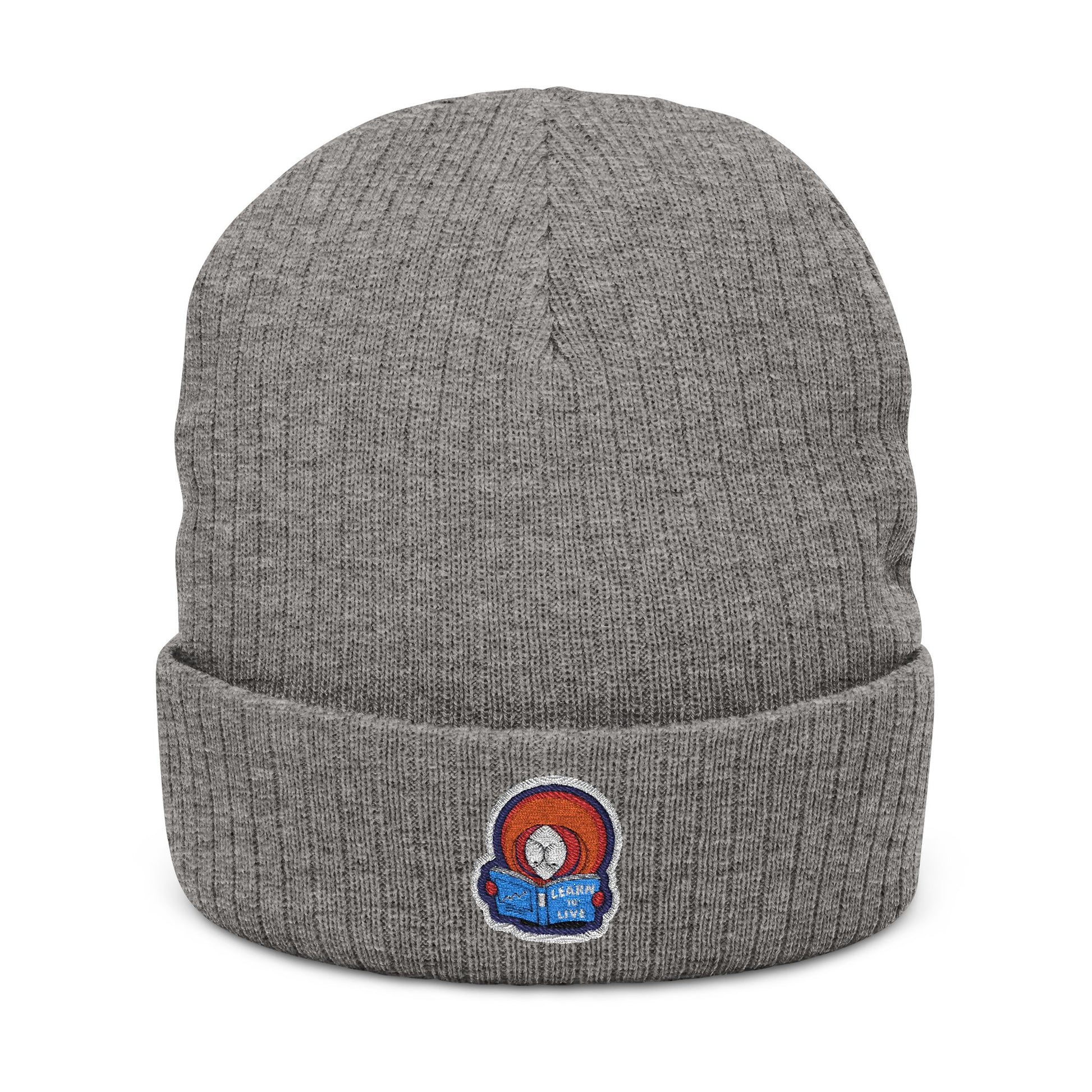 Cozy Ribbed Knit Beanie with Embroidery - Perfect for Fall & Winter Fashion