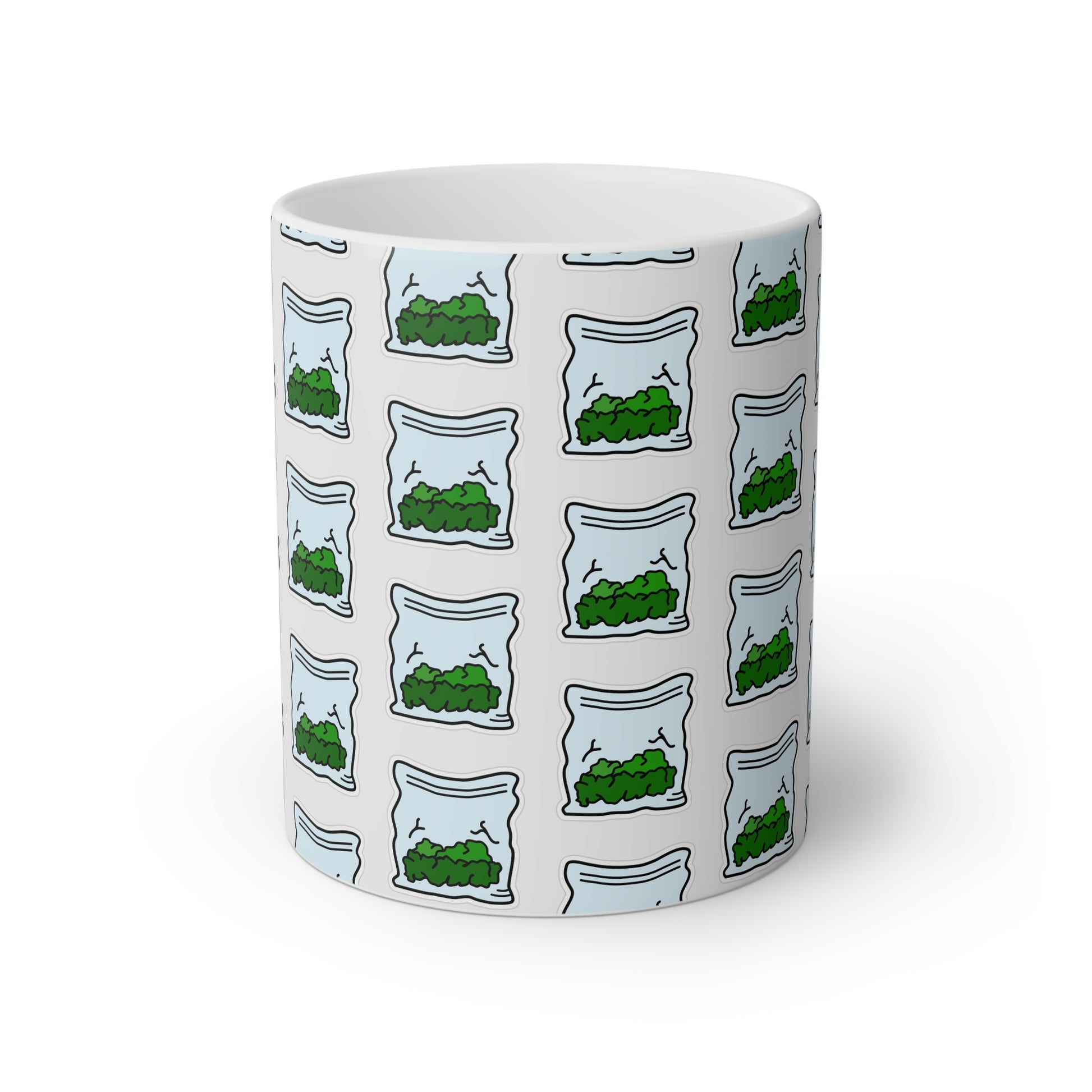 Eco-Friendly Plant Mug - 11oz White Coffee Cup with Greenery Design