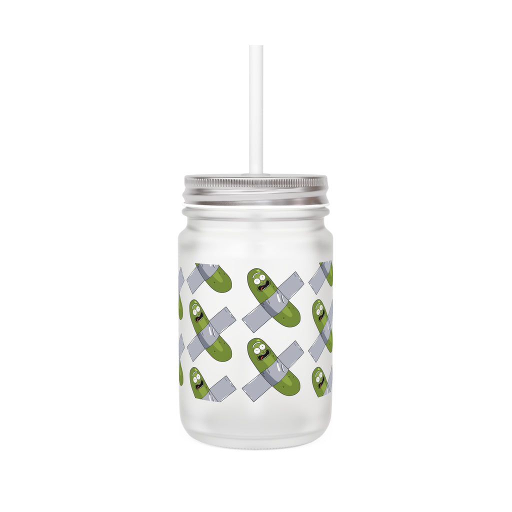 Pickle Mason Jar with Straw