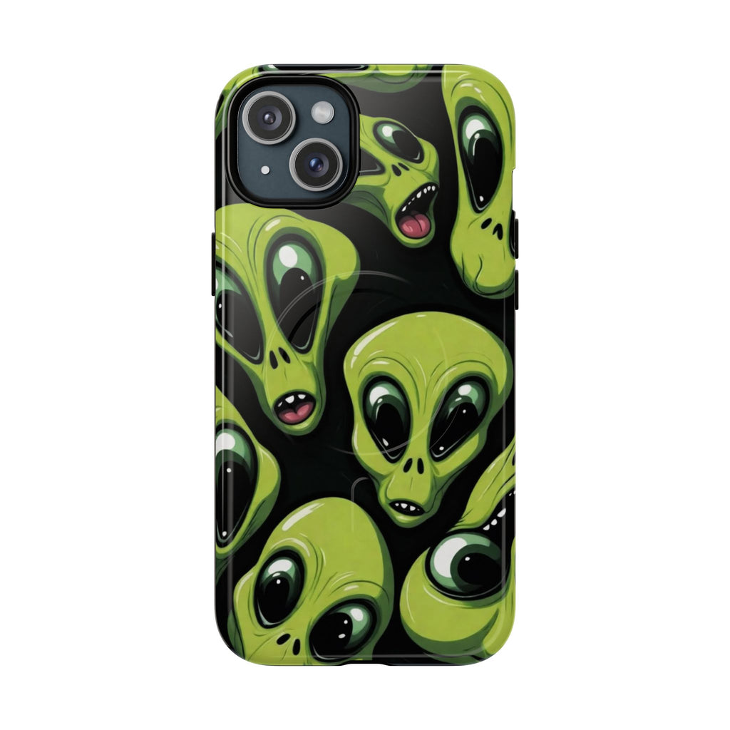 Alien Vibes Tough Magnetic Phone Case - Unique Design for Sci-Fi Lovers