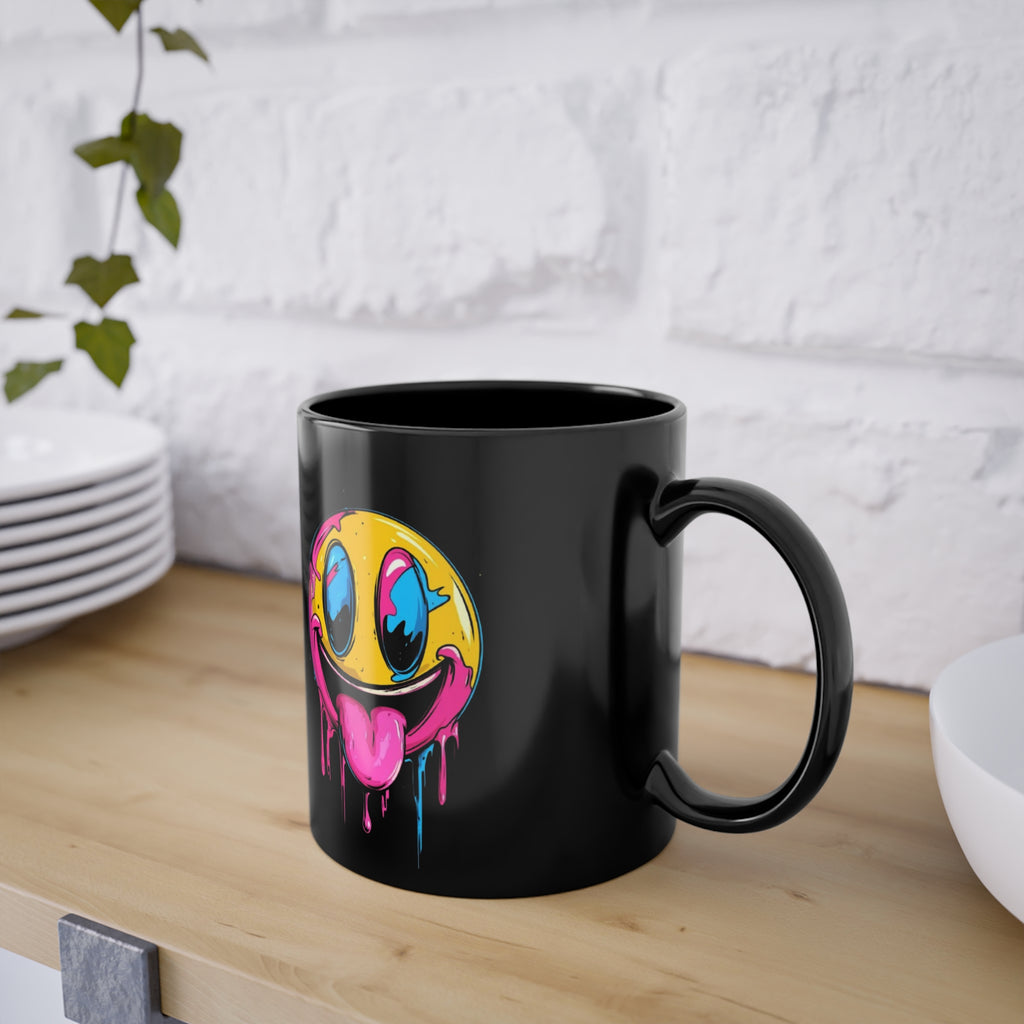 Colorful Graffiti Art Black Coffee Mug - 11oz Gift for Coffee Lovers