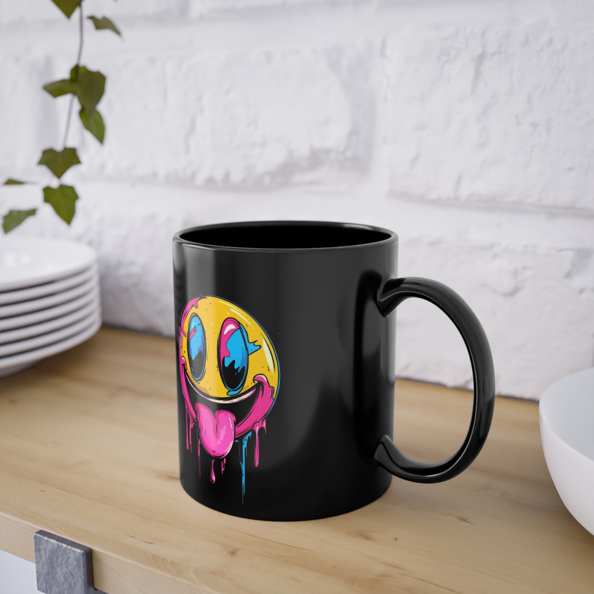 Colorful Graffiti Art Black Coffee Mug - 11oz Gift for Coffee Lovers
