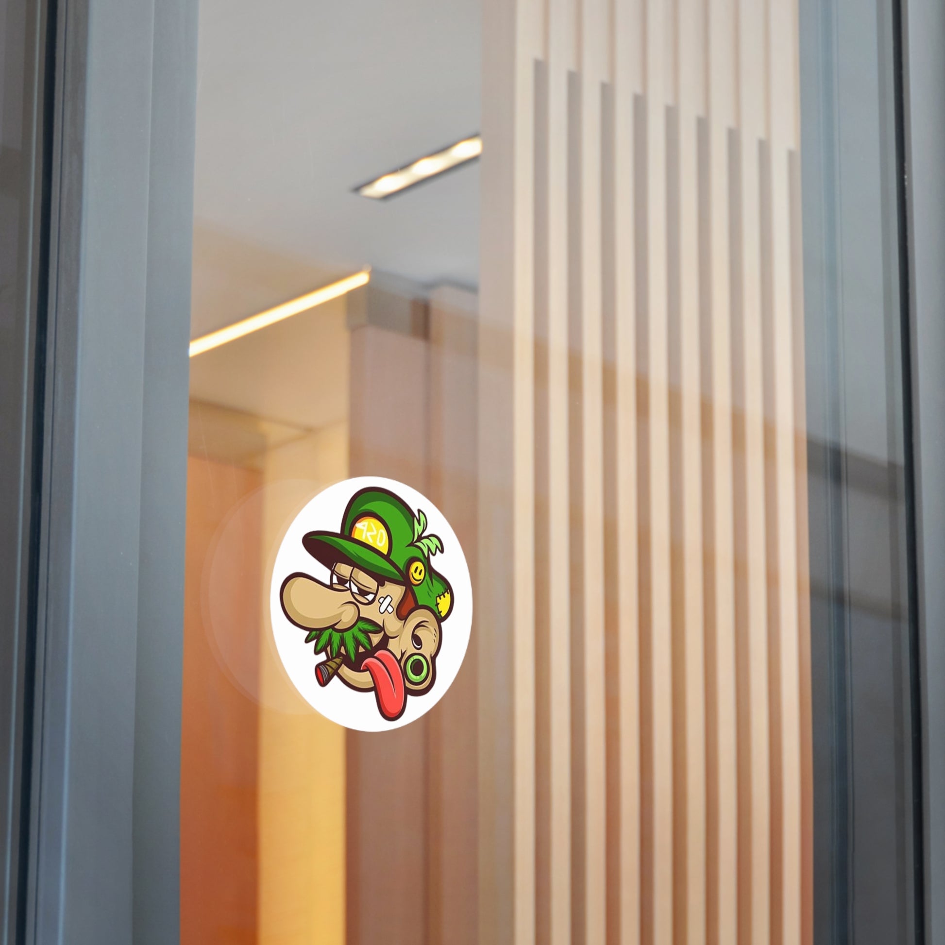 Luigi Smoking&Chilling - Round Vinyl Stickers -