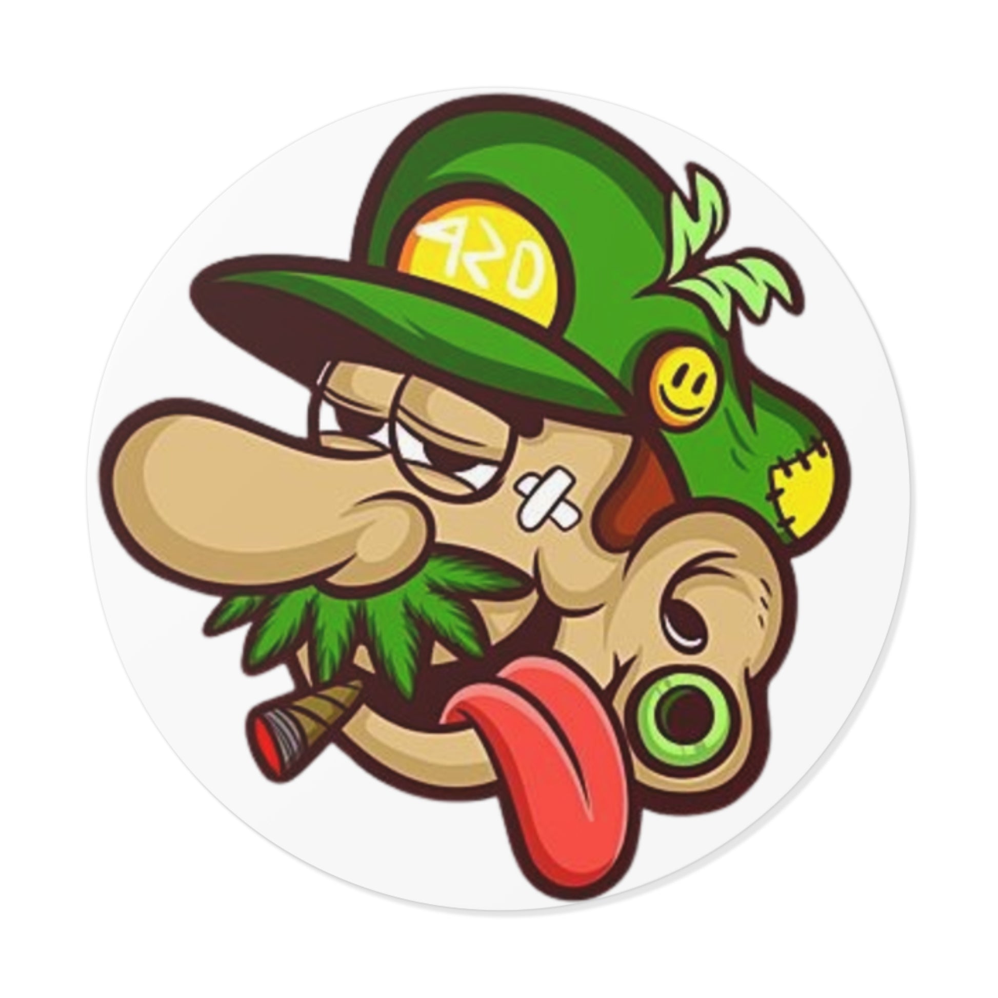 Luigi Smoking&Chilling - Round Vinyl Stickers -