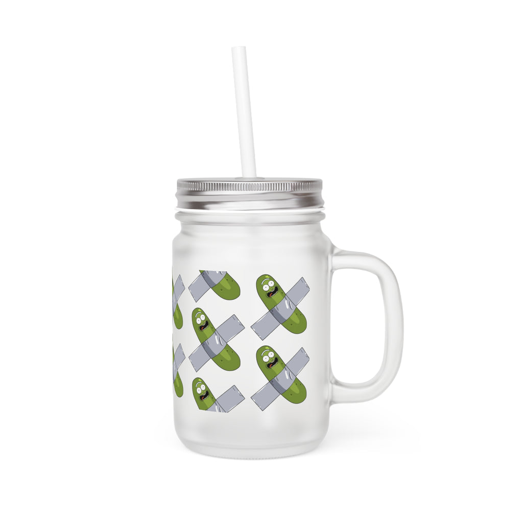 Pickle Mason Jar with Straw