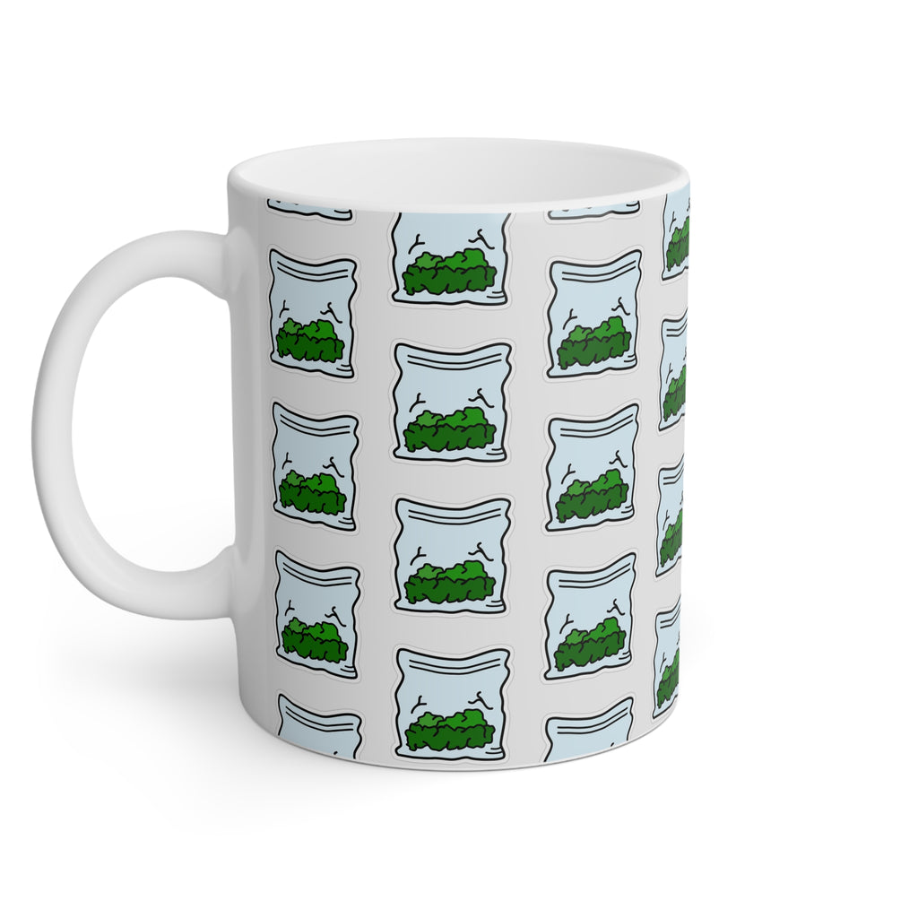 Eco-Friendly Plant Mug - 11oz White Coffee Cup with Greenery Design