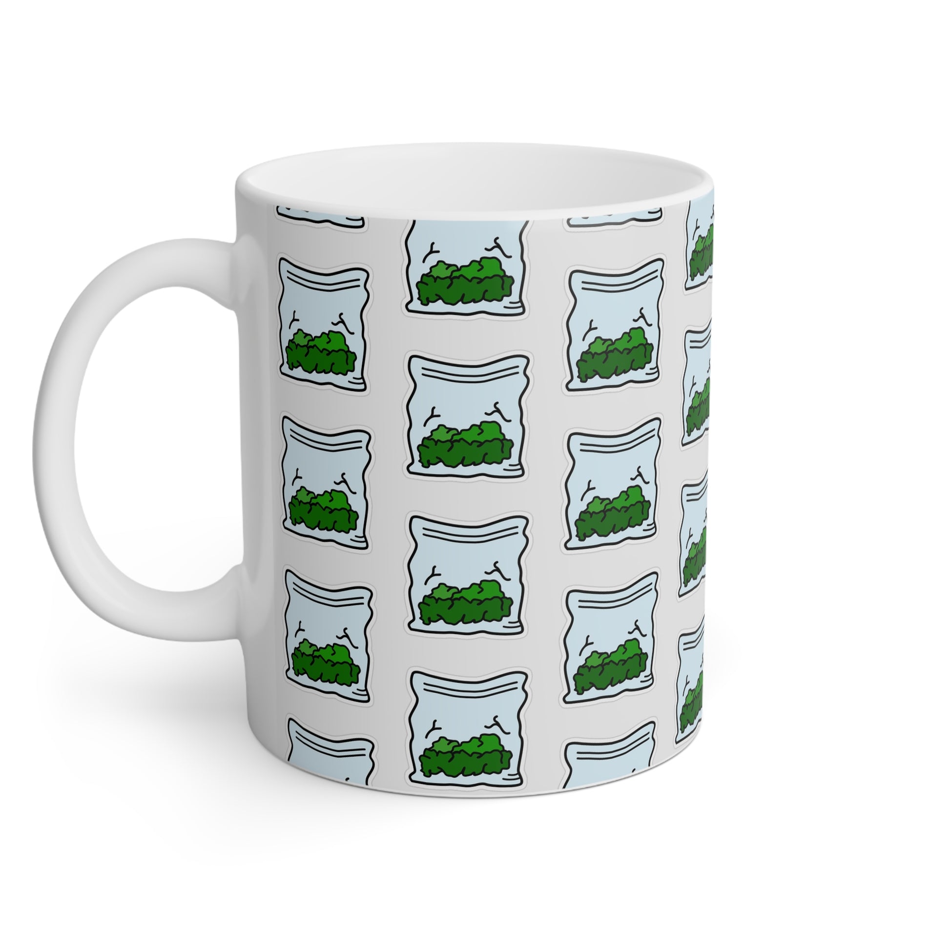 Eco-Friendly Plant Mug - 11oz White Coffee Cup with Greenery Design
