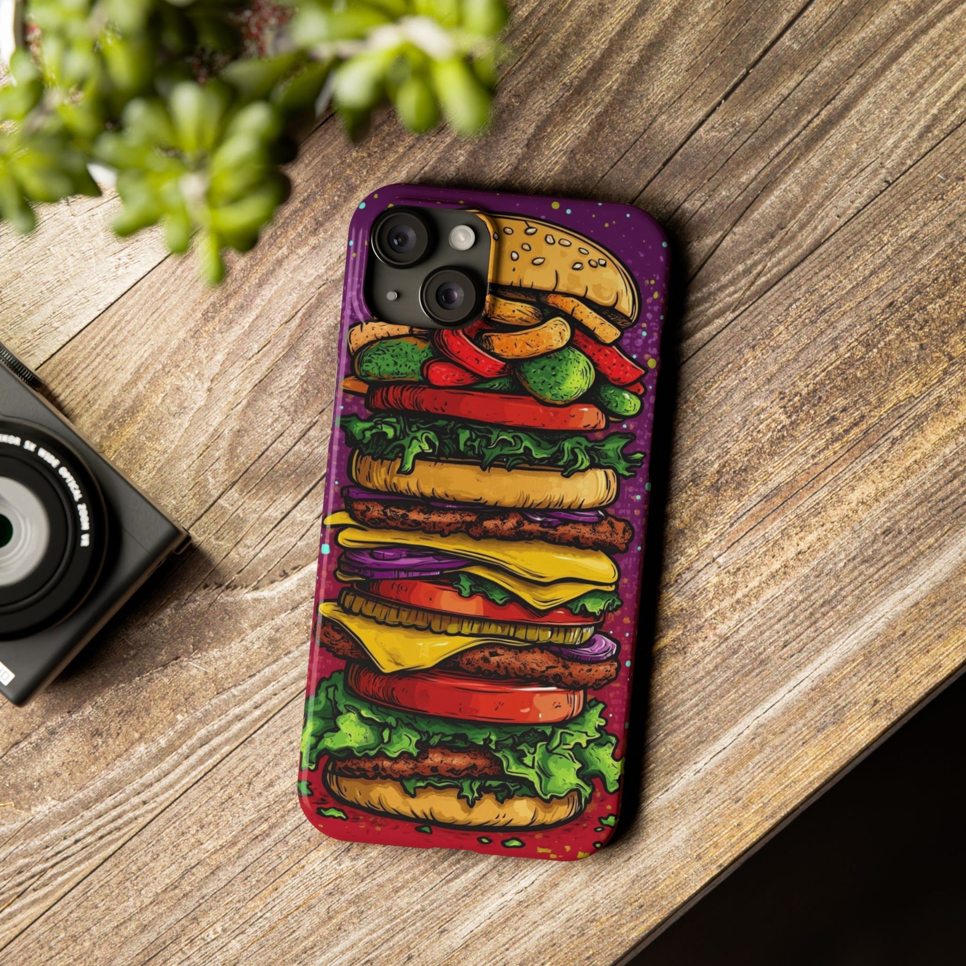 Giant hamburger slim phone case