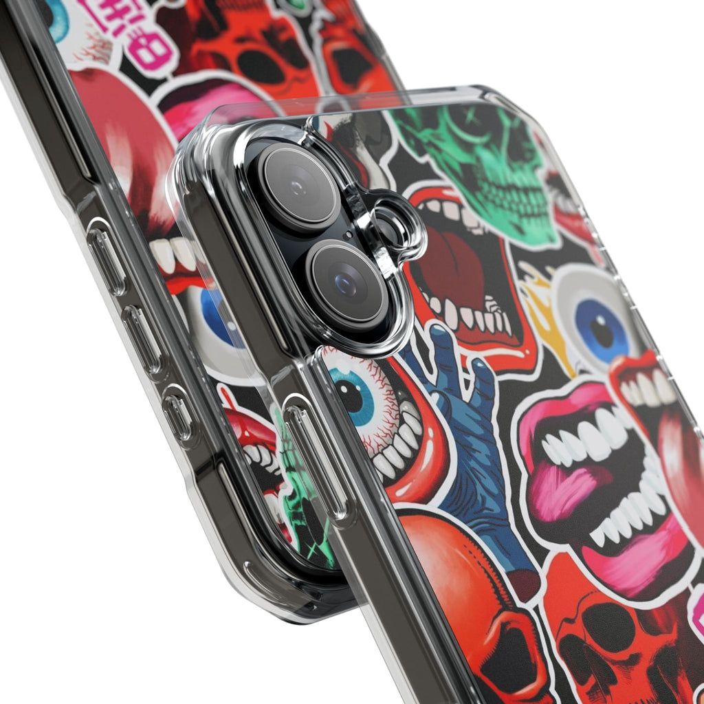 Vibrant Shockproof Phone Case - Eye-Catching Designs with Skulls and Stickers