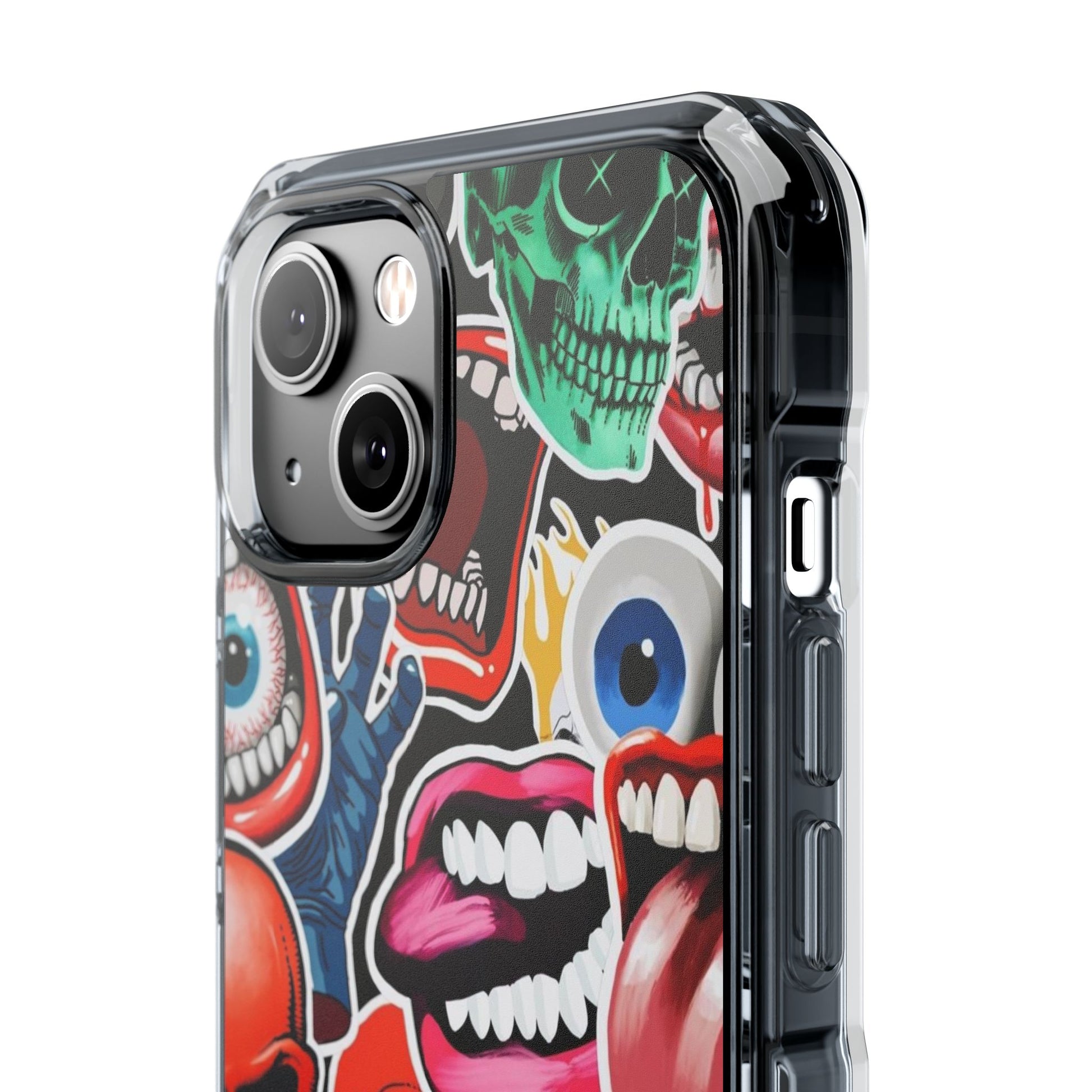 Vibrant Shockproof Phone Case - Eye-Catching Designs with Skulls and Stickers