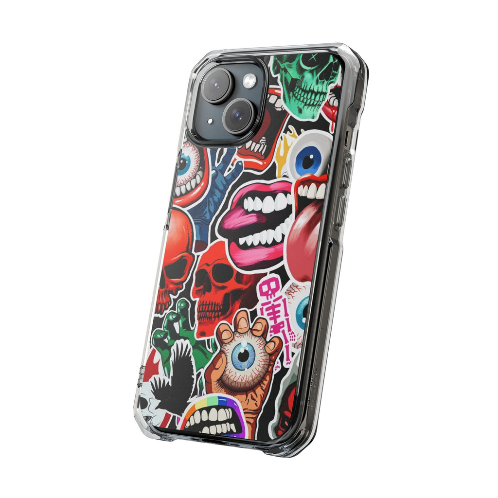 Vibrant Shockproof Phone Case - Eye-Catching Designs with Skulls and Stickers
