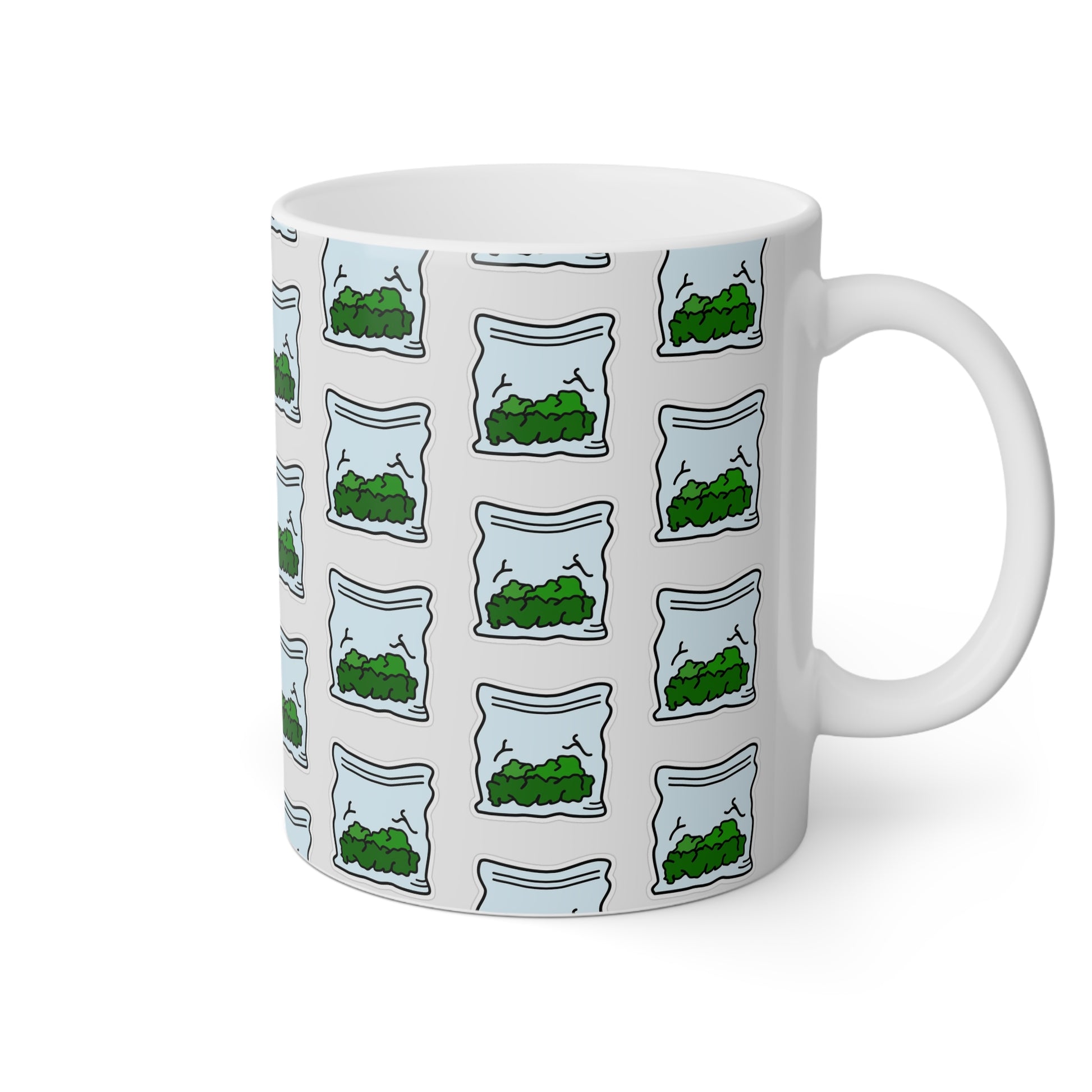 Eco-Friendly Plant Mug - 11oz White Coffee Cup with Greenery Design