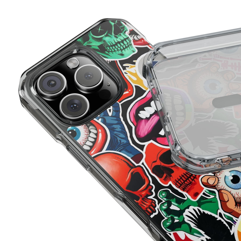 Vibrant Shockproof Phone Case - Eye-Catching Designs with Skulls and Stickers