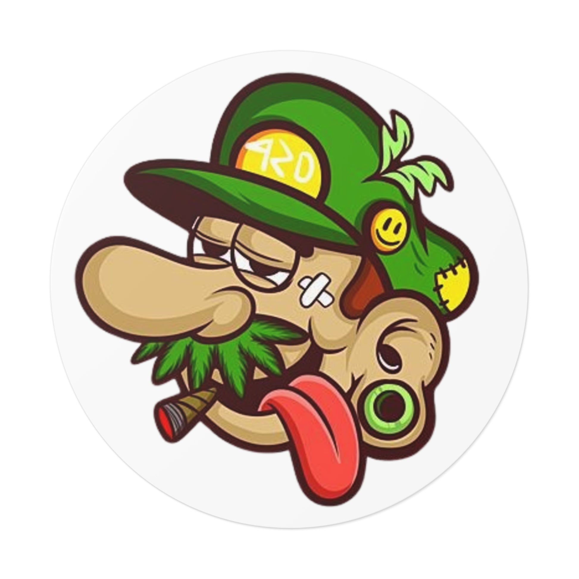 Luigi Smoking&Chilling - Round Vinyl Stickers -