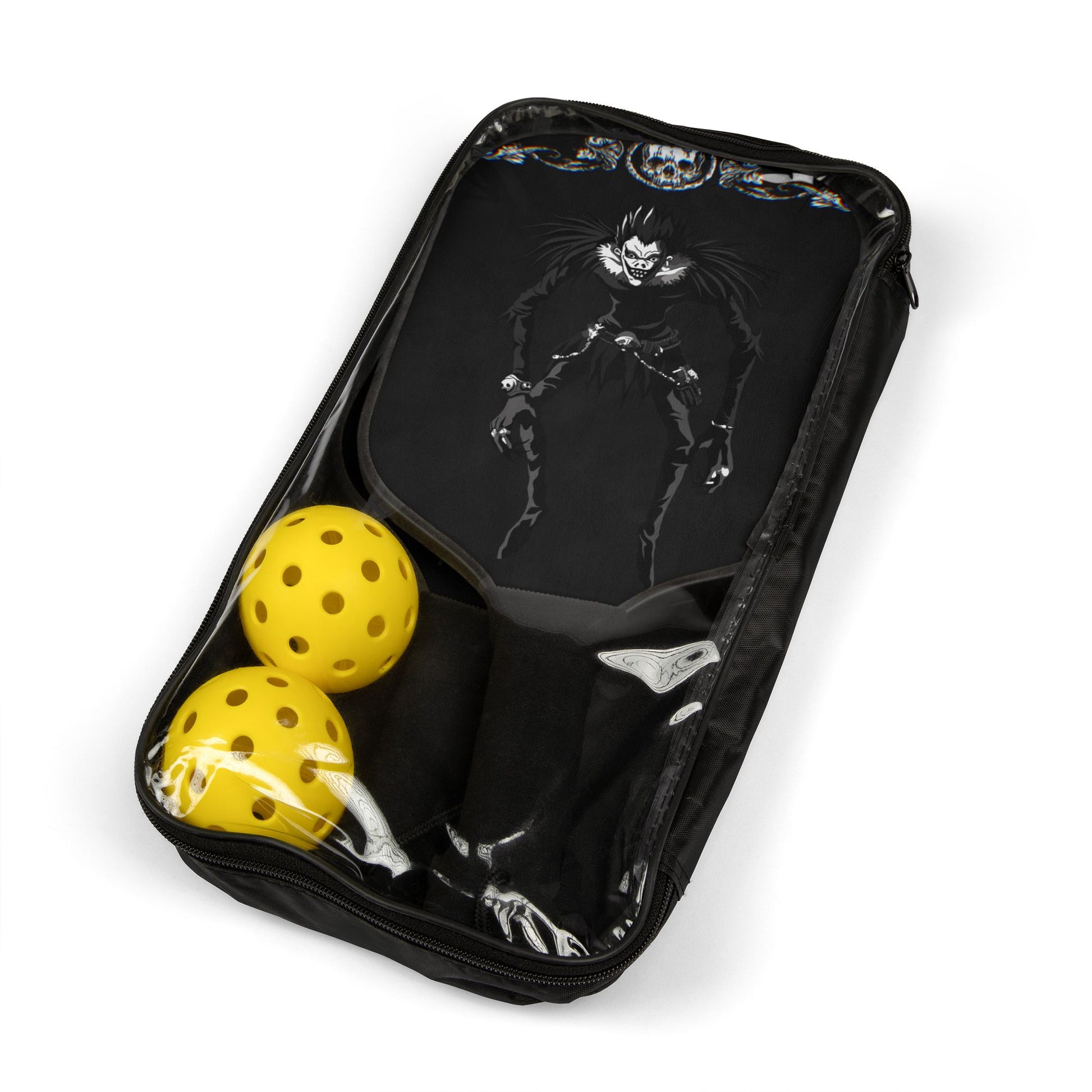 Gothic Pickleball Paddle Set with Balls - Skull Design for Trendy Players
