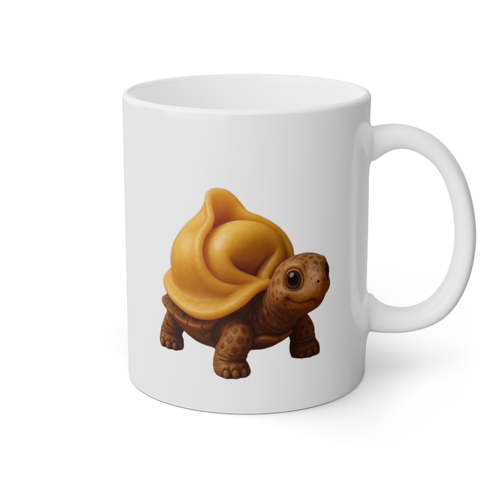 Cute Turtle Shell Mug - 11oz White Coffee Cup with Whimsical Design
