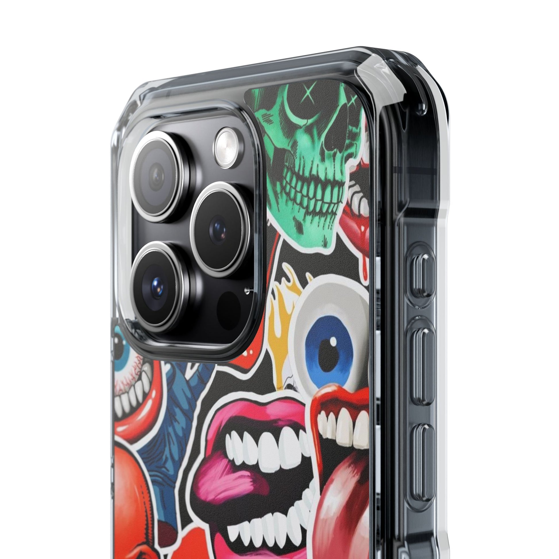 Vibrant Shockproof Phone Case - Eye-Catching Designs with Skulls and Stickers