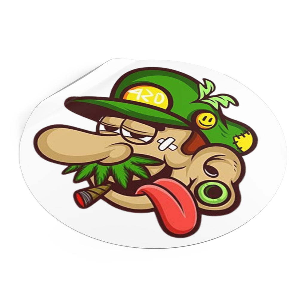 Luigi Smoking&Chilling - Round Vinyl Stickers -