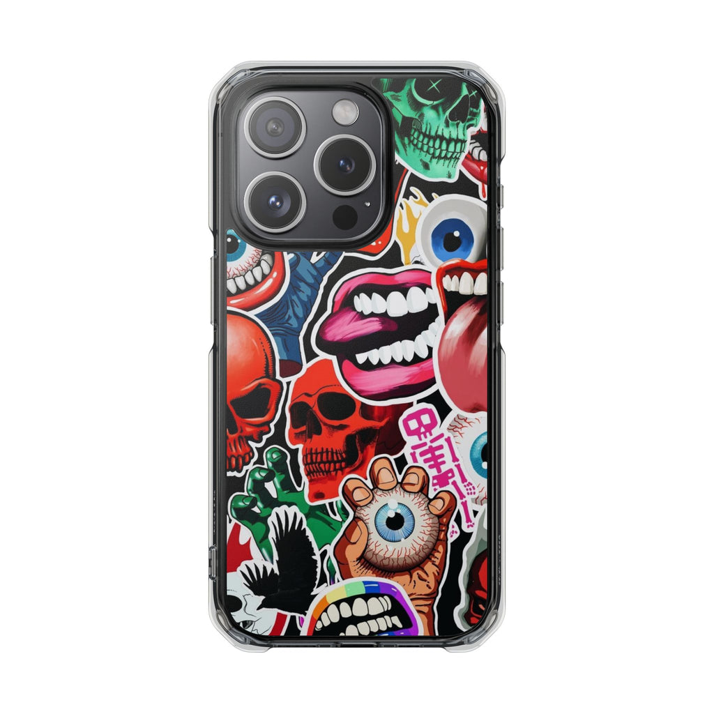Vibrant Shockproof Phone Case - Eye-Catching Designs with Skulls and Stickers