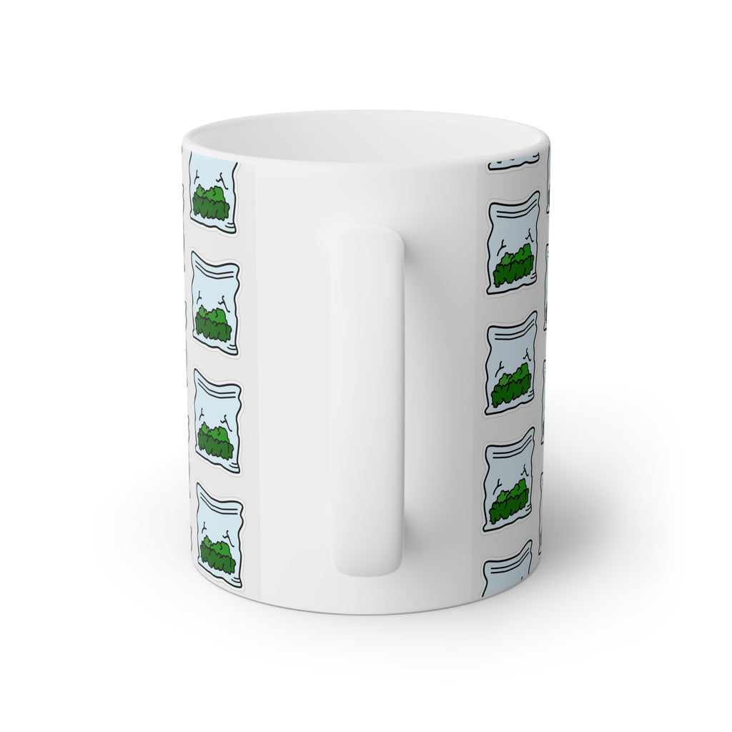 Eco-Friendly Plant Mug - 11oz White Coffee Cup with Greenery Design