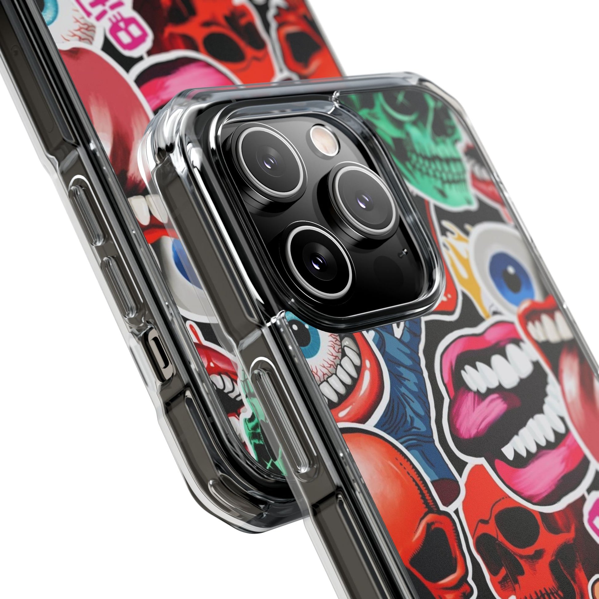Vibrant Shockproof Phone Case - Eye-Catching Designs with Skulls and Stickers