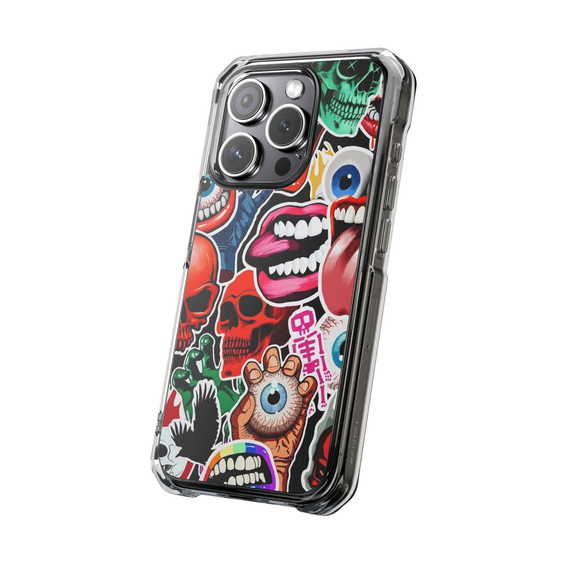 Vibrant Shockproof Phone Case - Eye-Catching Designs with Skulls and Stickers