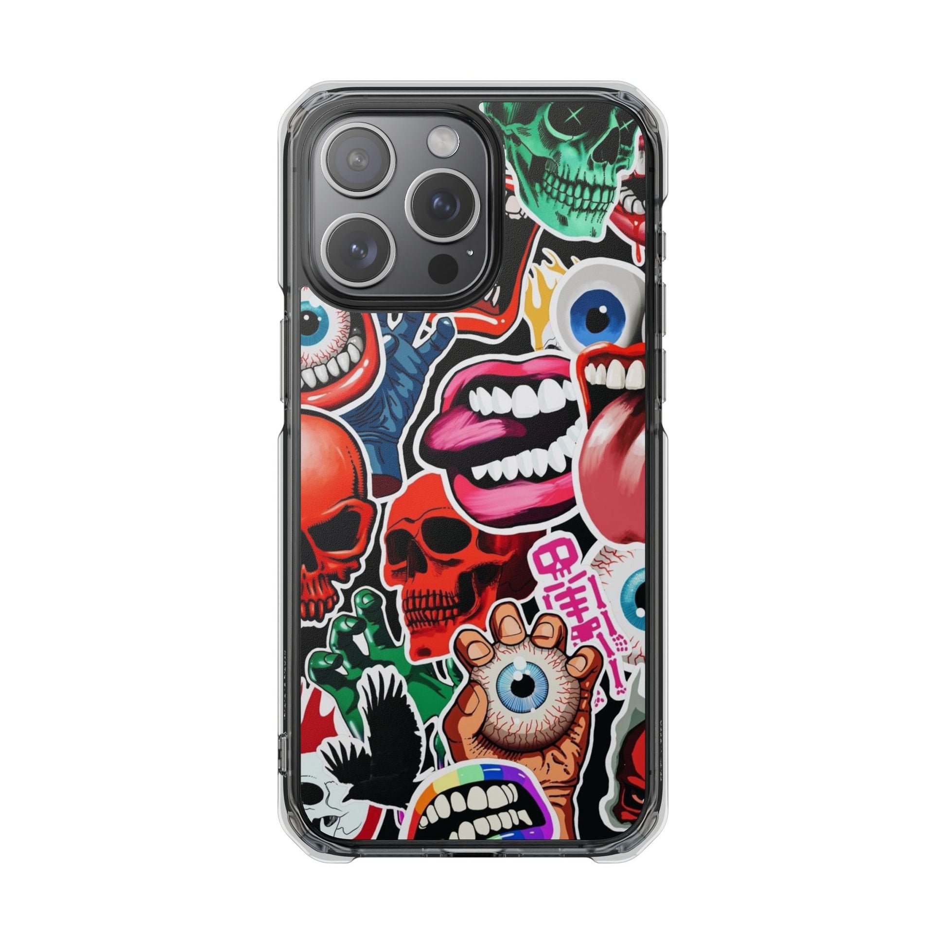 Vibrant Shockproof Phone Case - Eye-Catching Designs with Skulls and Stickers
