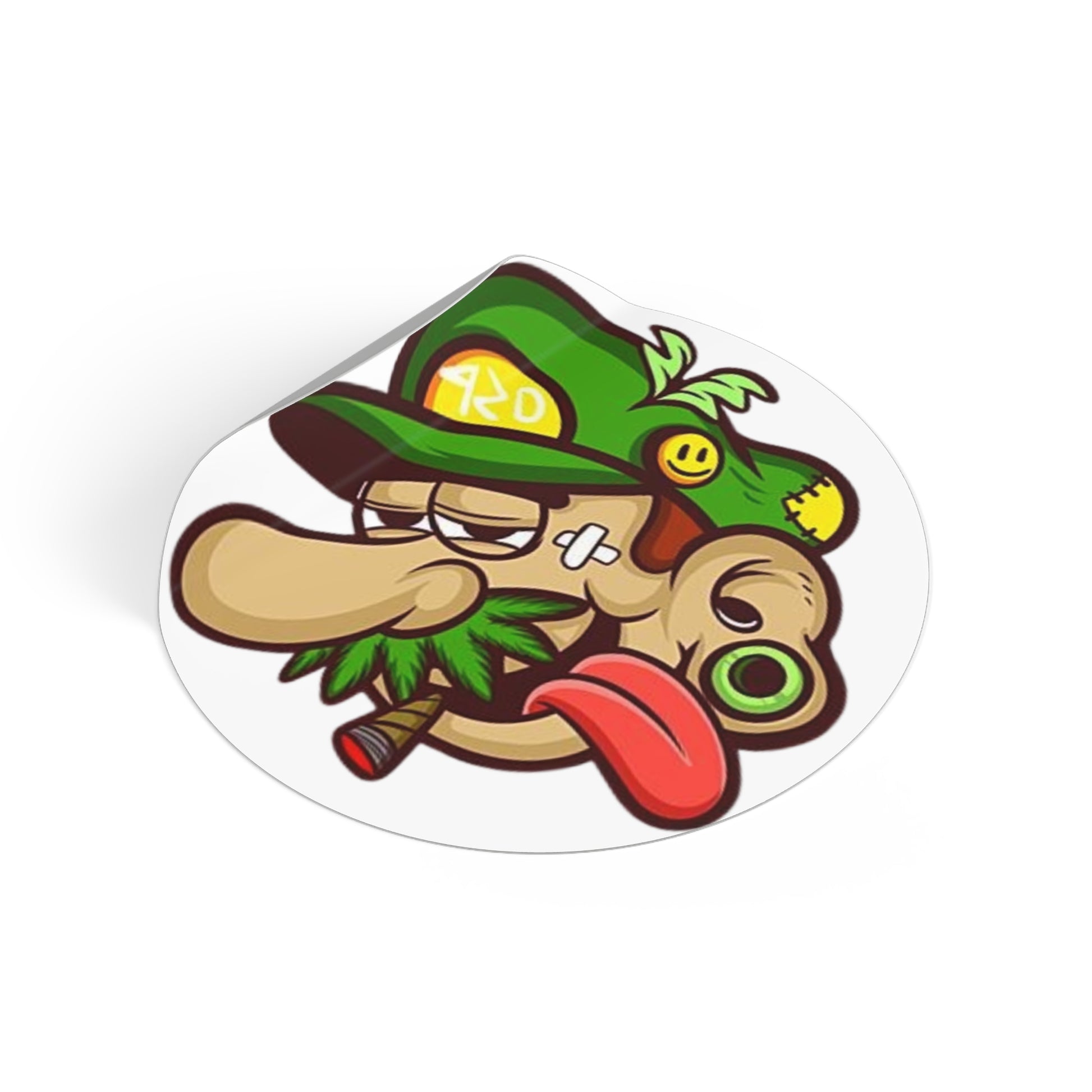 Luigi Smoking&Chilling - Round Vinyl Stickers -