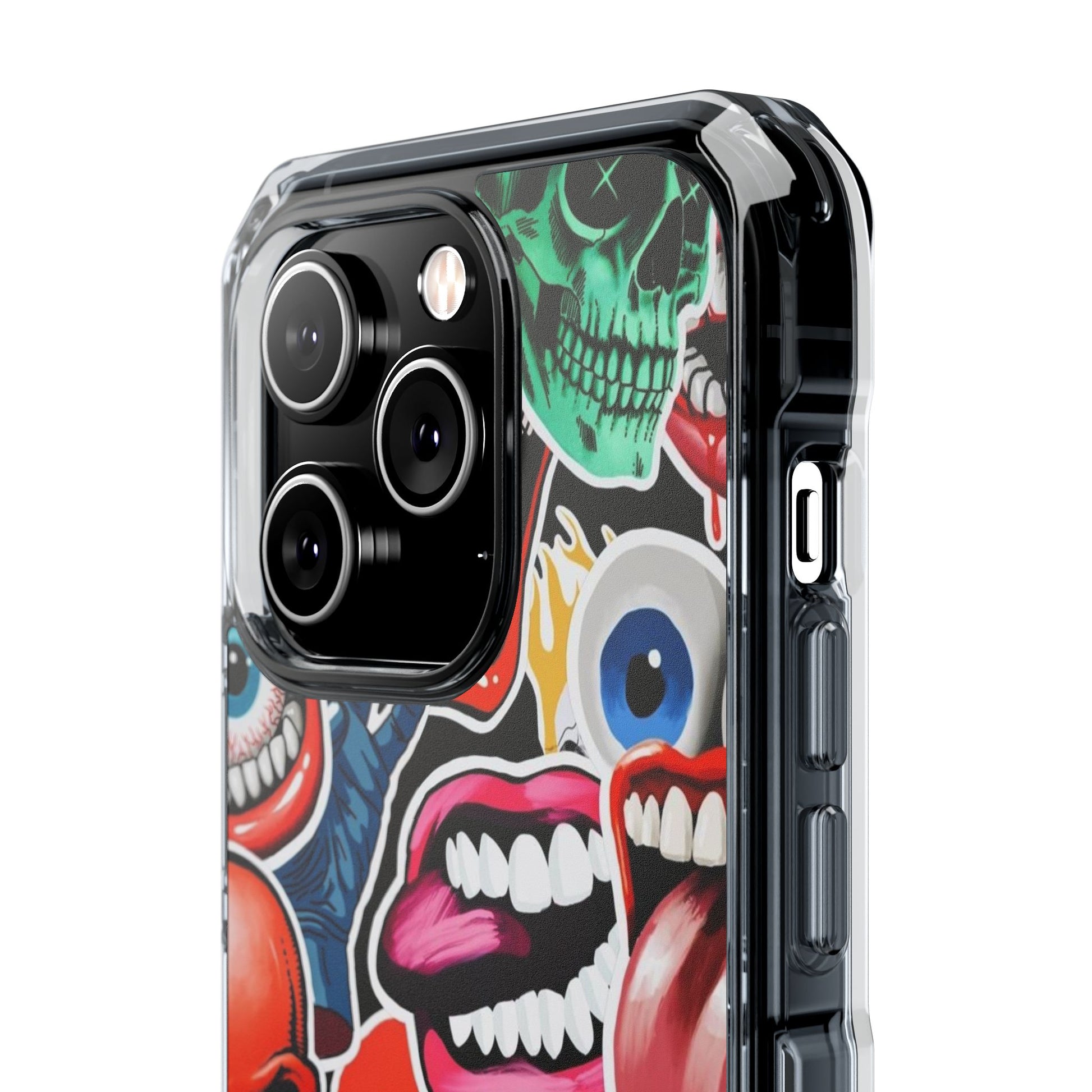 Vibrant Shockproof Phone Case - Eye-Catching Designs with Skulls and Stickers
