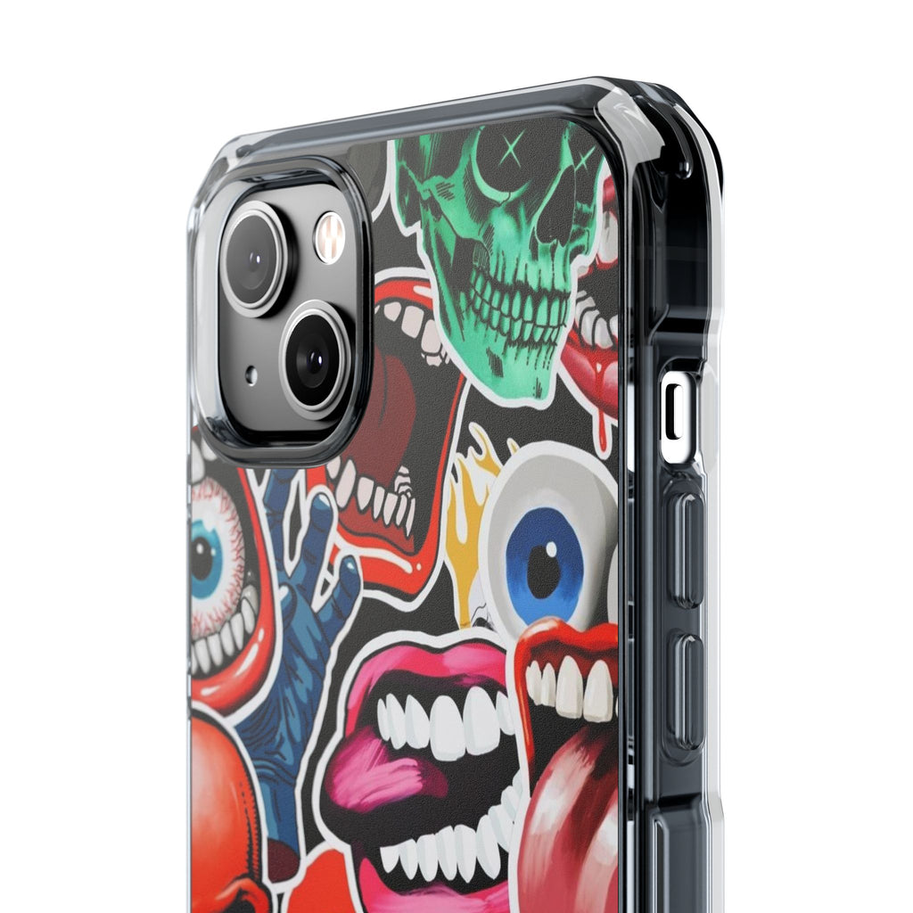 Vibrant Shockproof Phone Case - Eye-Catching Designs with Skulls and Stickers