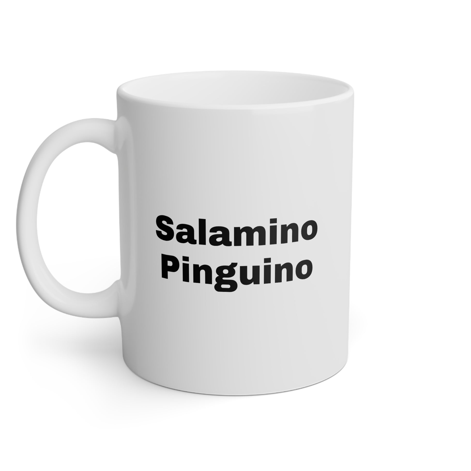 Salamino Pinguino - 11oz White Ceramic Coffee Cup