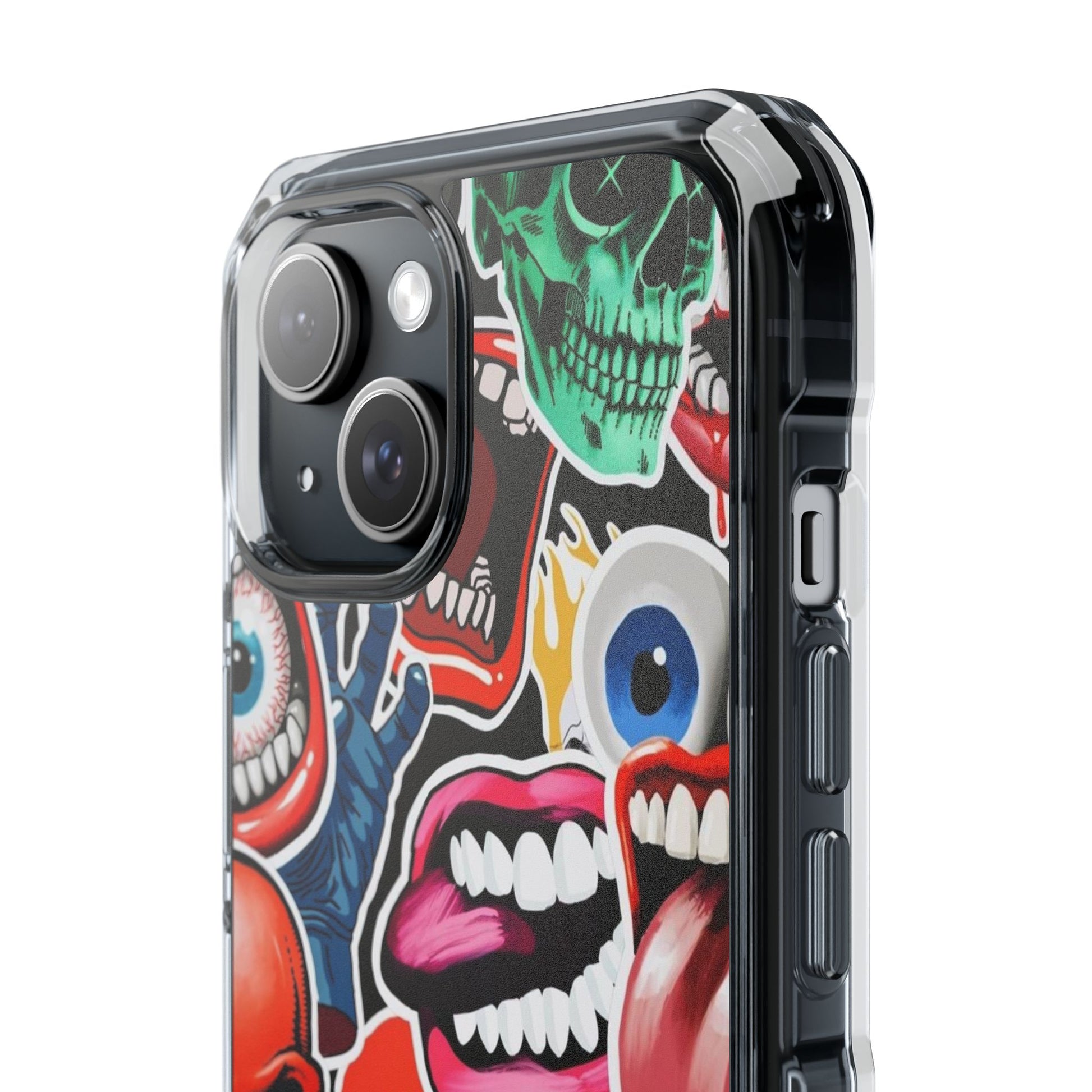 Vibrant Shockproof Phone Case - Eye-Catching Designs with Skulls and Stickers