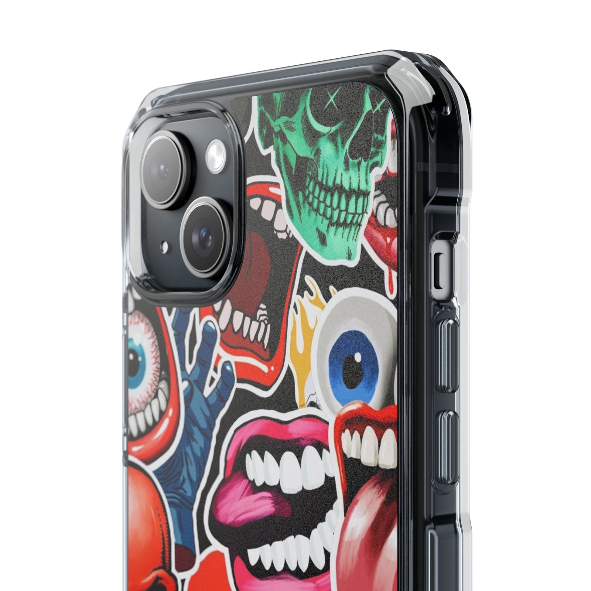 Vibrant Shockproof Phone Case - Eye-Catching Designs with Skulls and Stickers