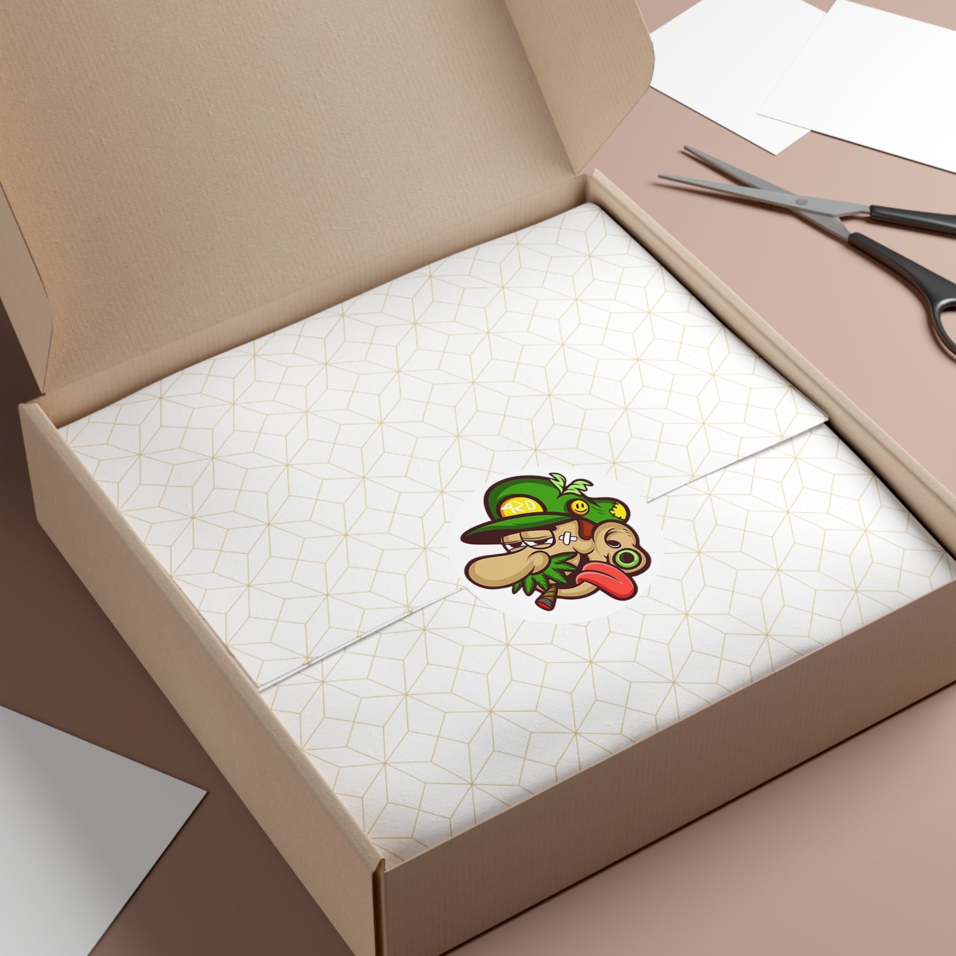 Luigi Smoking&Chilling - Round Vinyl Stickers -