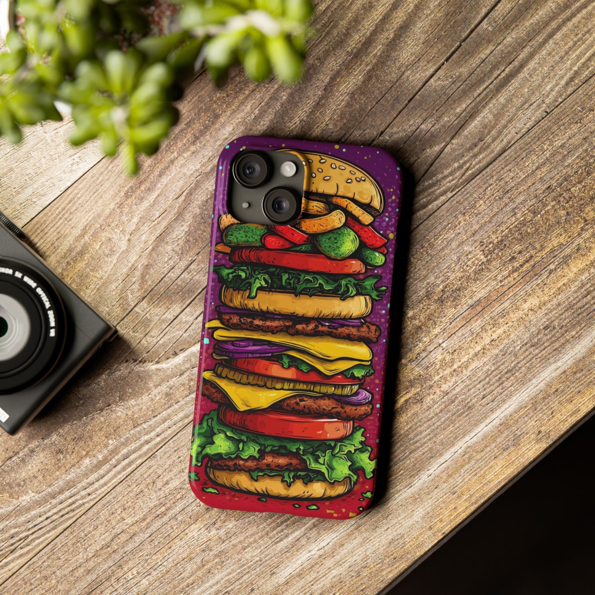 Giant hamburger slim phone case