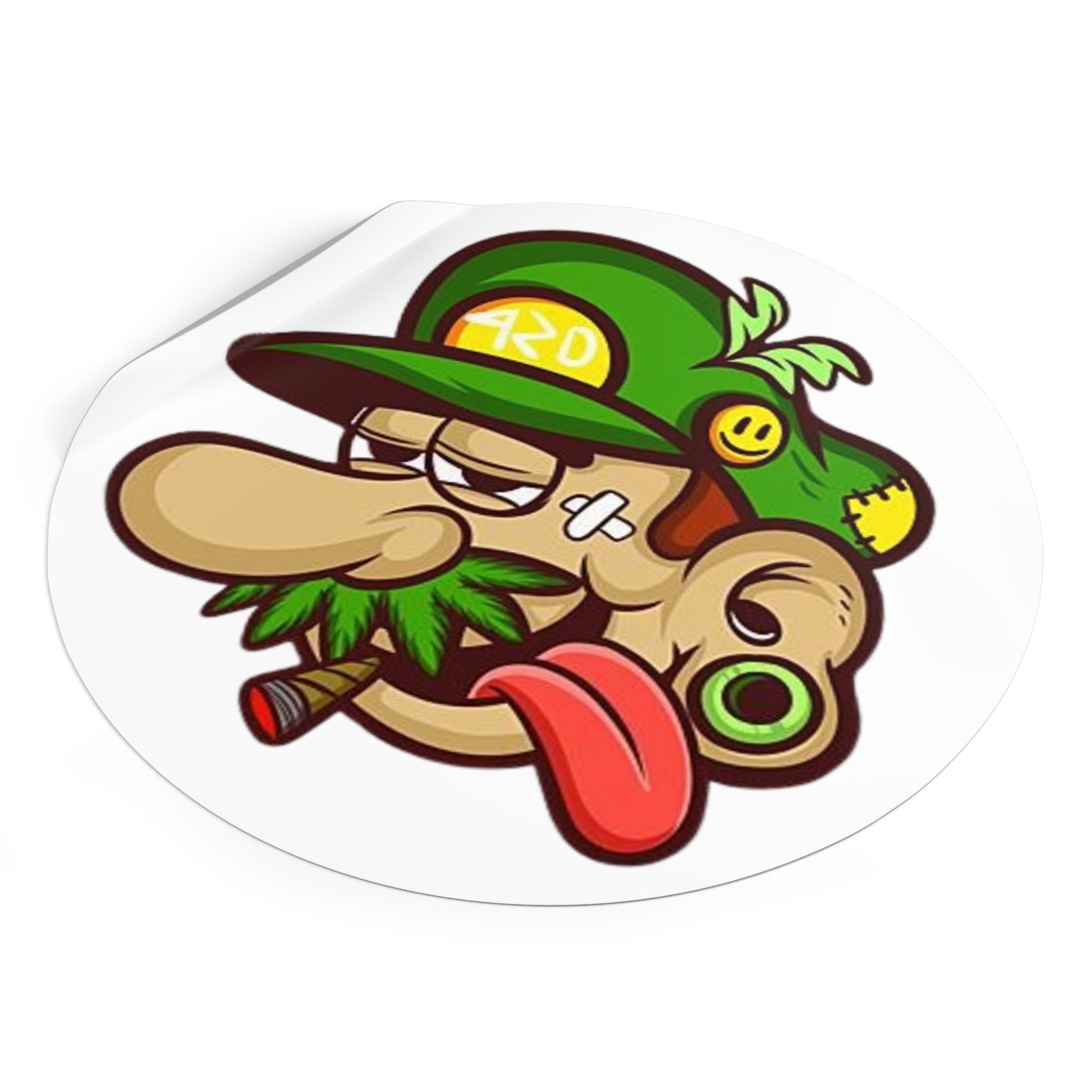 Luigi Smoking&Chilling - Round Vinyl Stickers -