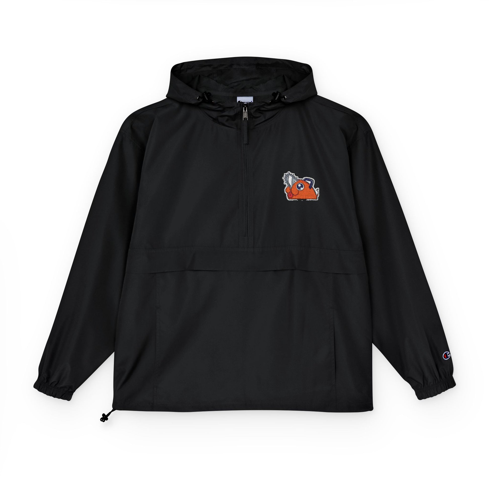 Packable Unisex Anorak Jacket with Embroidered Design