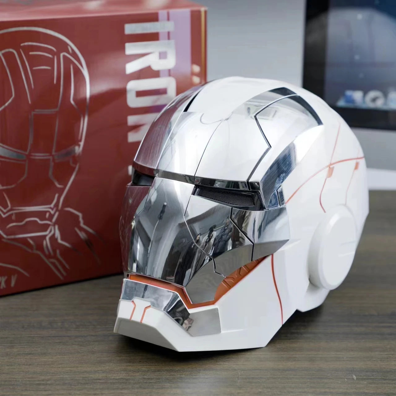 Mk5 Iron Man Helmet Cosplay Voice Control Eyes with Light Model - Electric Wearable