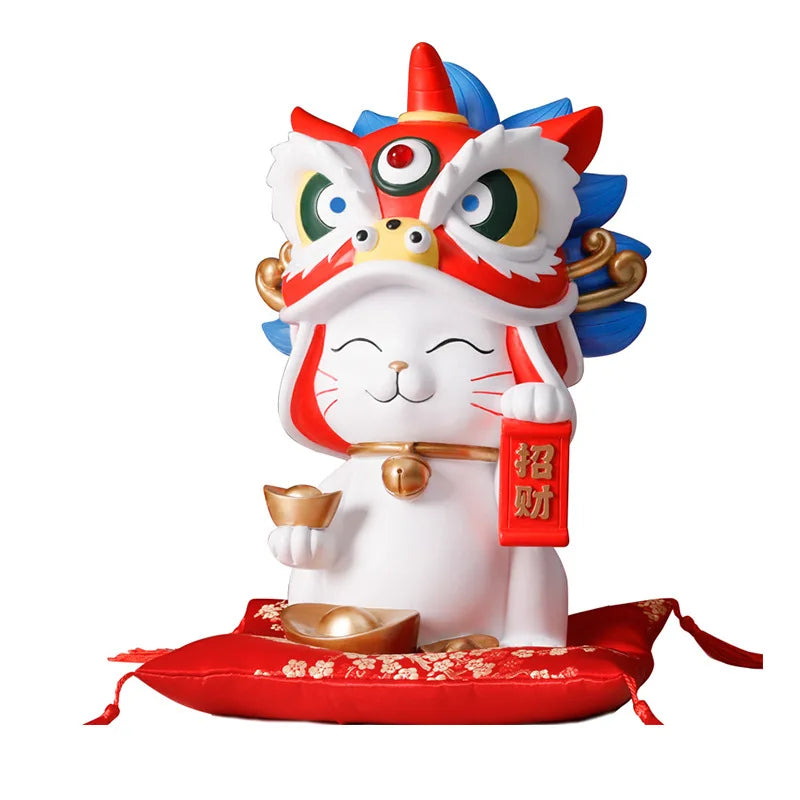City Lion Lucky Cat Resin Home Decor