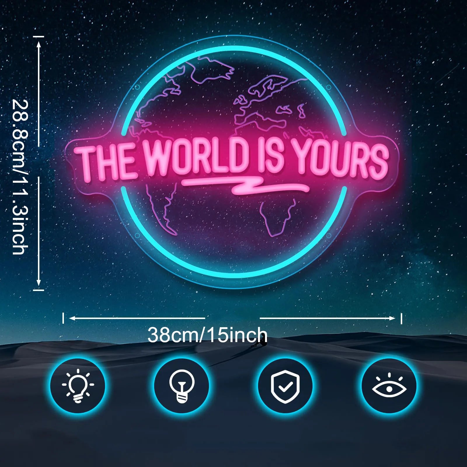 The World Is Yours Planet LED Neon Light