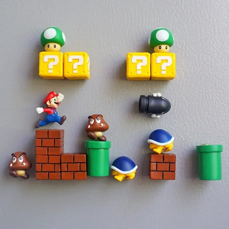 Mario Bros 3D Refrigerator Magnets 10pcs pack